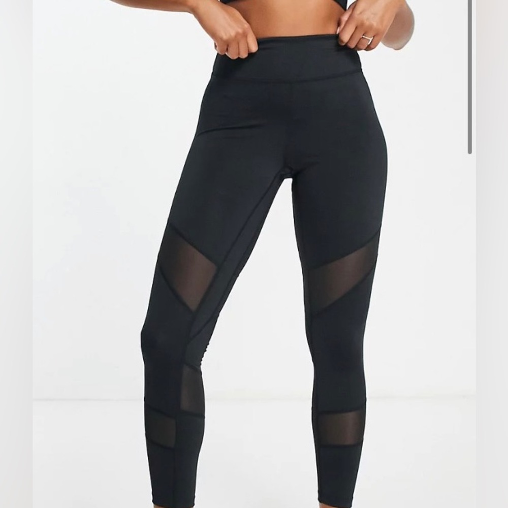 Ankle black mesh leggings